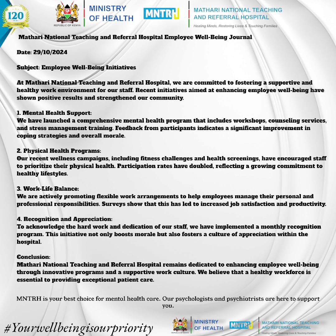 Mental Health - Employee well being